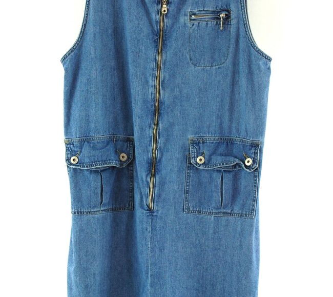 90s Denim Pinafore Dress - UK 16 - Blue 17 Vintage Clothing