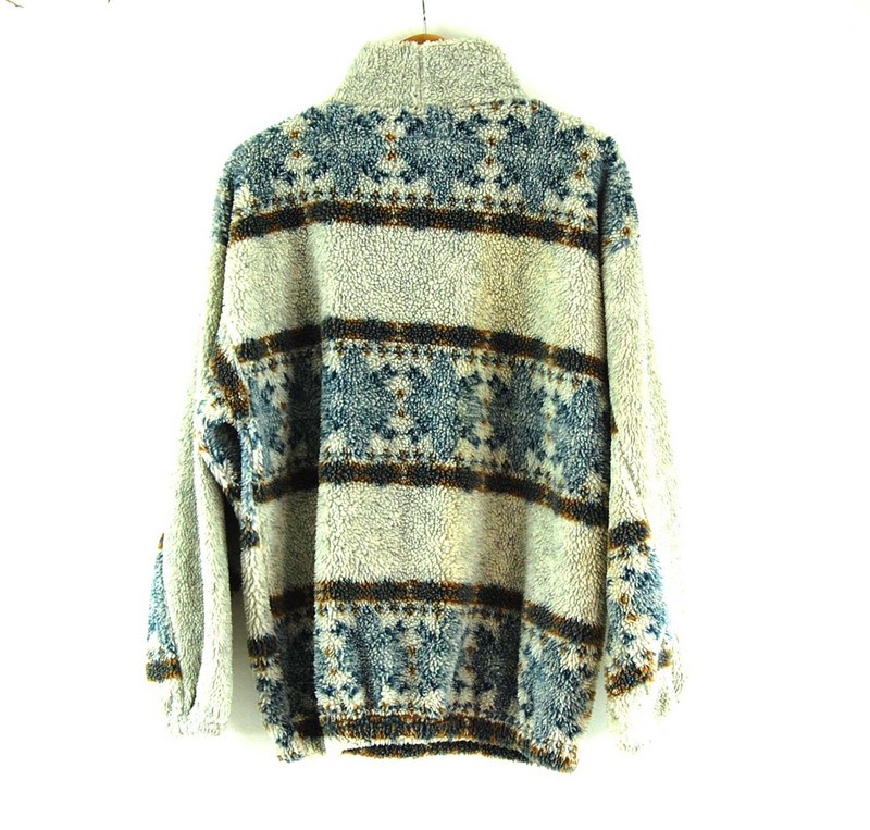 Mens Fluffy Fleece - UK M - Blue 17 Vintage Clothing