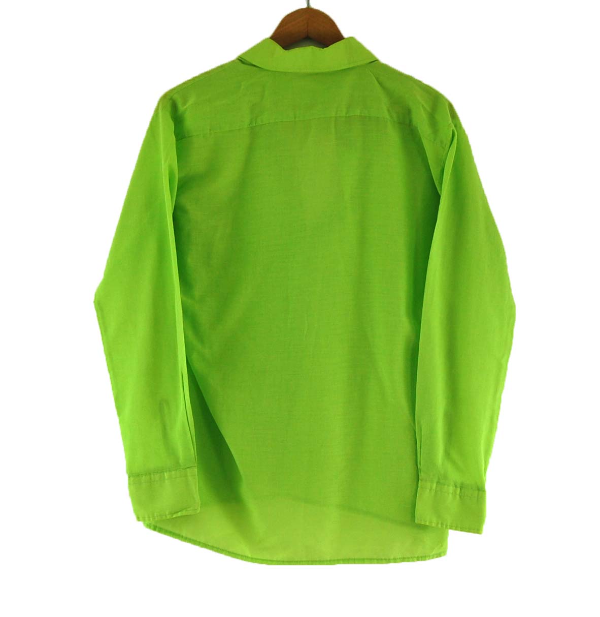 70s Lime Green Shirt - UK L - Blue 17 Vintage Clothing