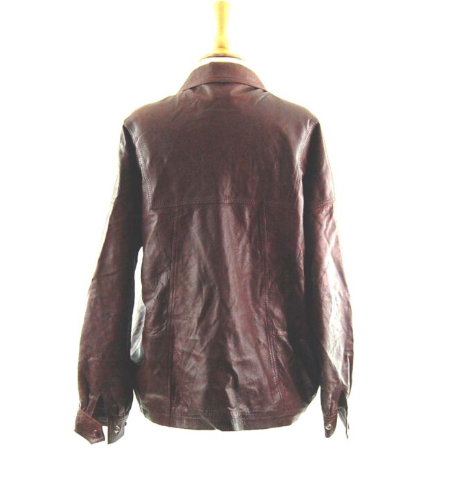 80s Drawstring Leather Jacket back