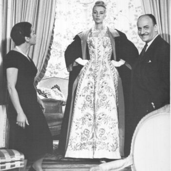 Ginette Spanier, model and Pierre Balmain. Image via Wikipedia.