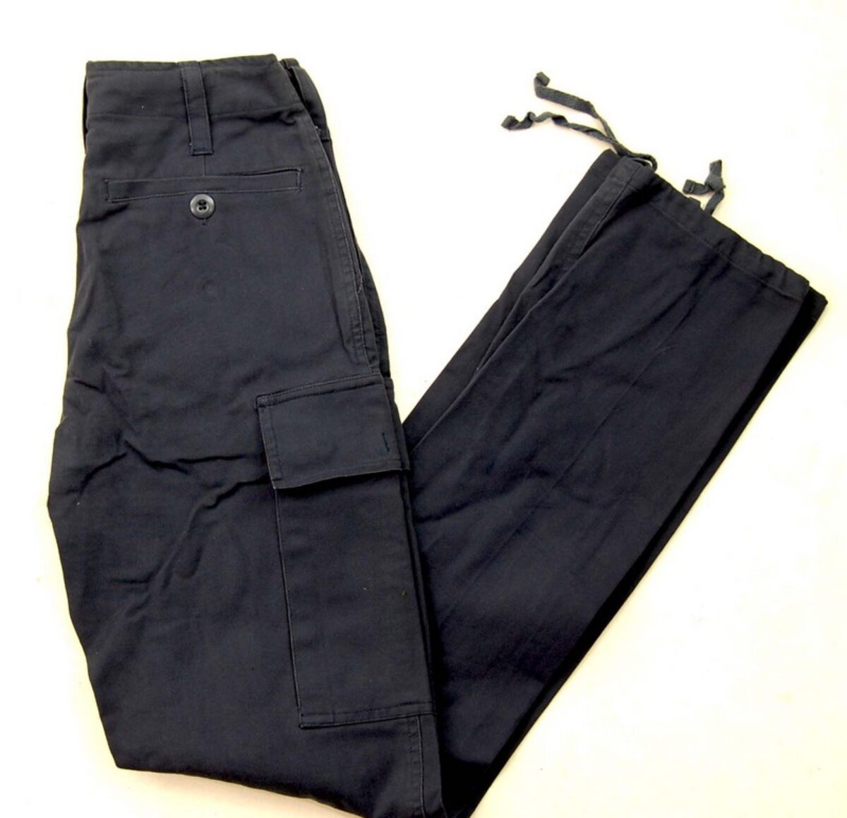 Black German Army Moleskin Pants - W24-26 - Blue 17 Vintage Clothing