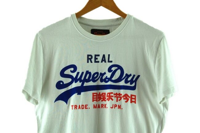 Close up of Superdry White T Shirt