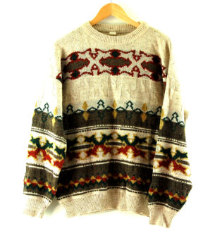 Retro Cream 90s Jumper mens