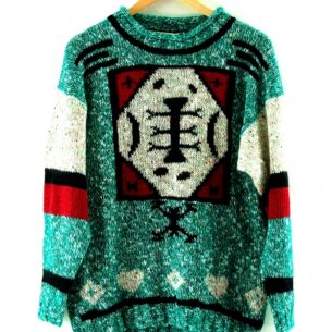 Retro Green 90s Jumper Womens