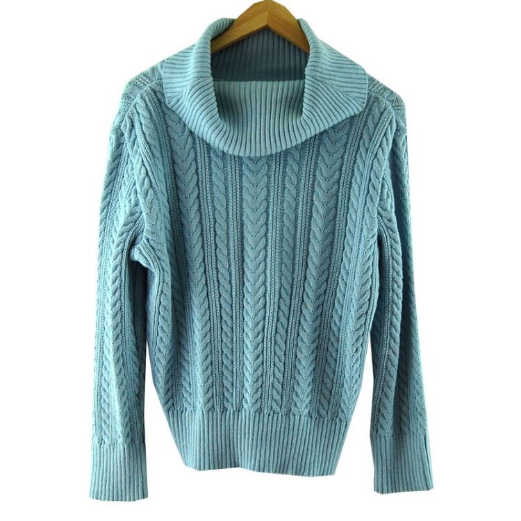 Womens 1980s knitwear | Womens 80s jumpers and cardigans | Blue17