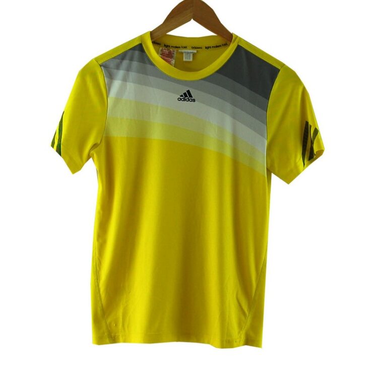 Yellow Adidas T Shirt - UK 4XL - Blue 17 Vintage Clothing