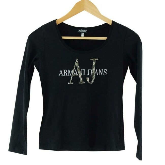 Armani Jeans Black Top Womens