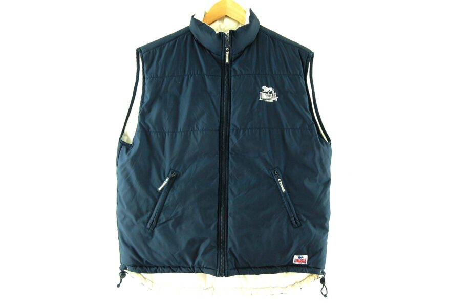 Lonsdale Navy Blue Puffa Vest - M - Blue 17 Vintage Clothing