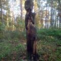 Weaving Goddesses - Wooden statue of Mokosh in the Czech Republic. Image via Wikimedia.