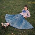 how to make clothes out of recycled materials - Second Hand Online - Wide circle denim skirt from Blue17 vintage clothing