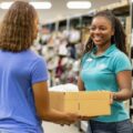 Interior view of an America's Thrift Stores donation center,