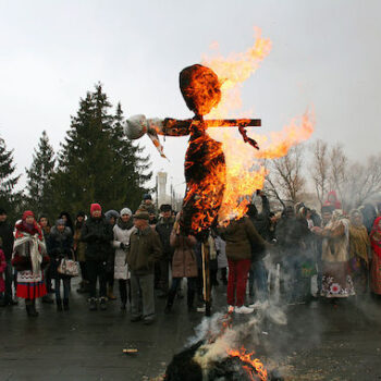 clothes recycling banks. Maslenitsa